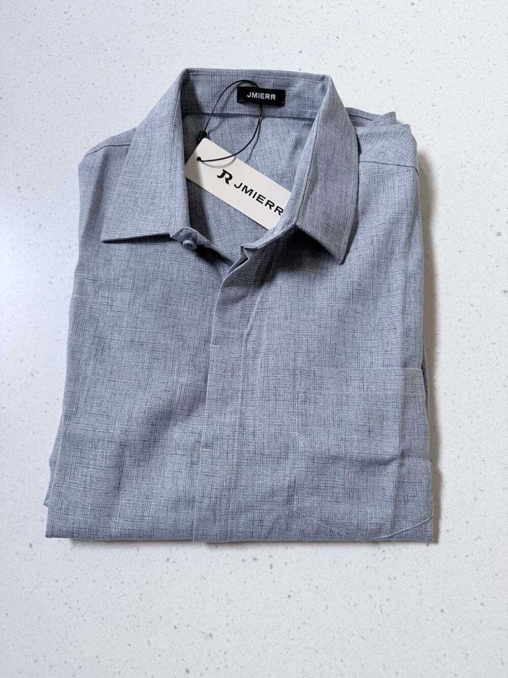 JMIERR Men's Short Sleeve Button Down Textured Shirt